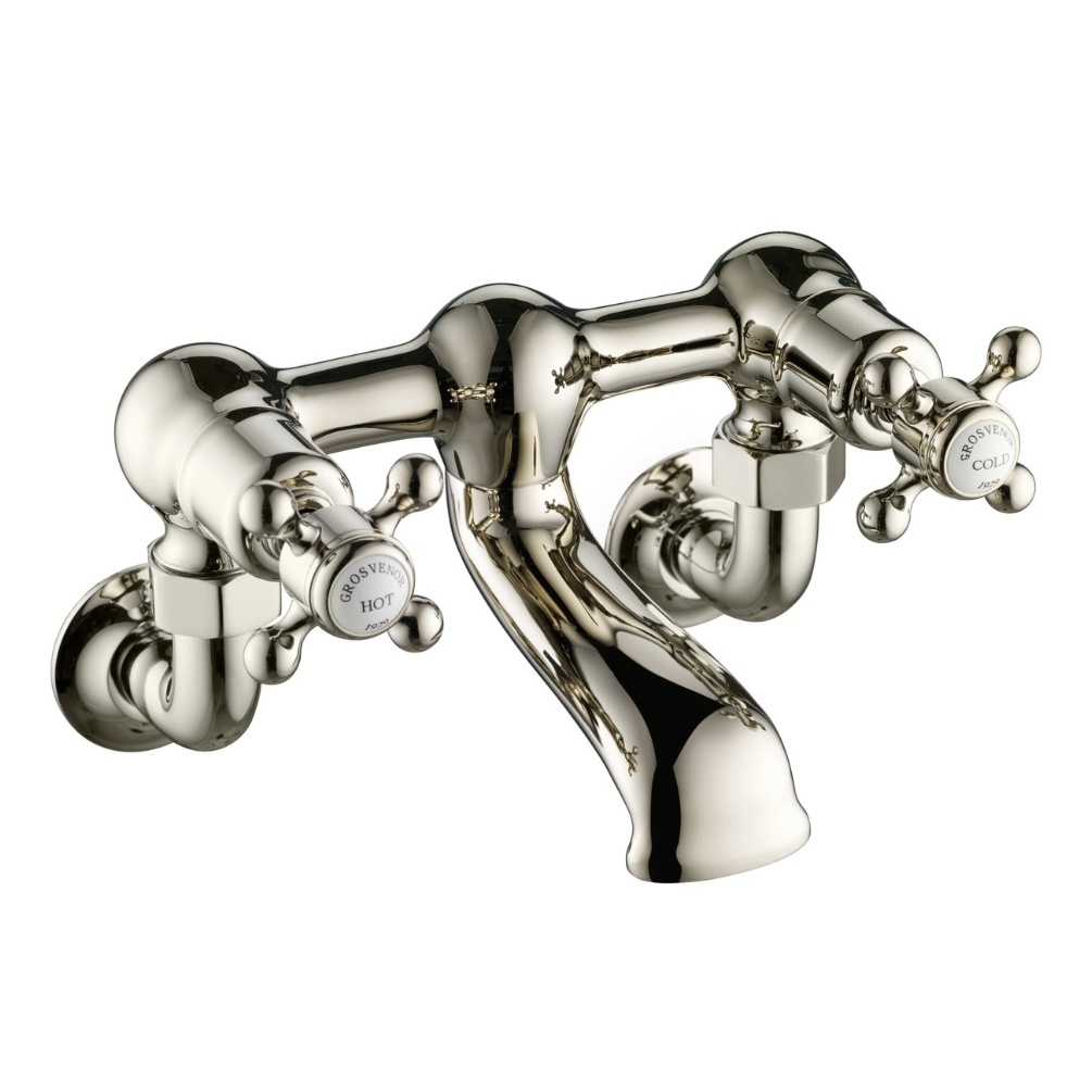 JTP Grosvenor Cross Nickel Wall Mounted Bath Filler Cut out